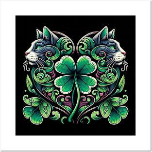 Cute Saint Patrick's Day Funny Cat for a Cat Lover Posters and Art